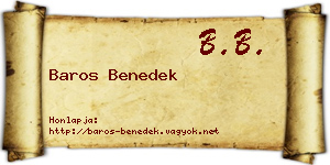 Baros Benedek névjegykártya