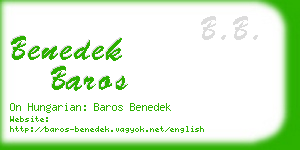 benedek baros business card